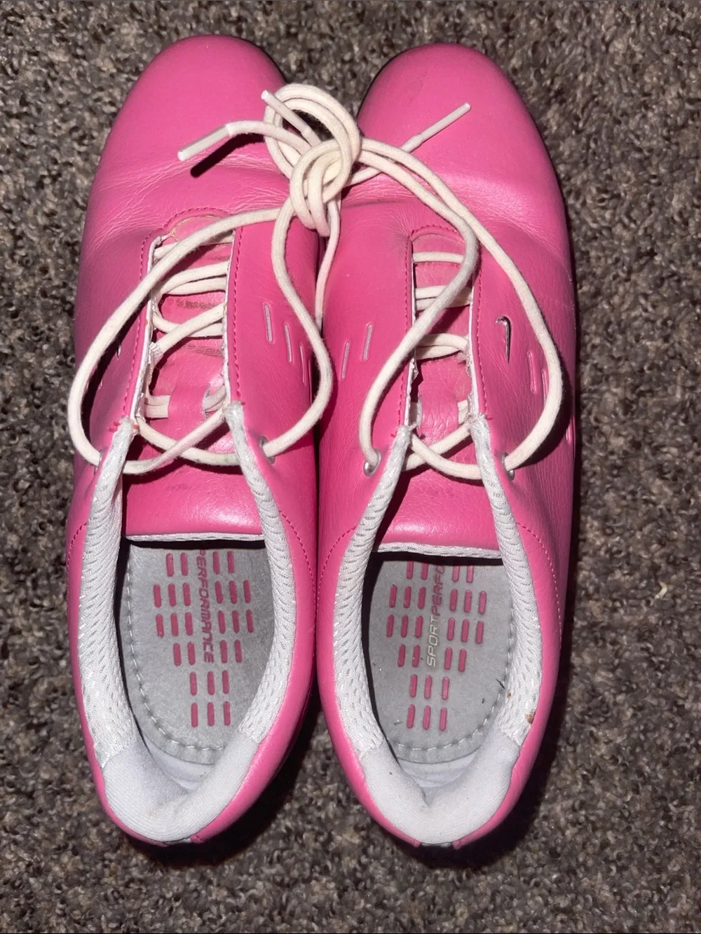 Nike Women’s Bright Pink Lace-Up Sneakers with White Accents